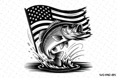 USA Fish Svg Design | Svg Cut Files | Cricut Product Image 1