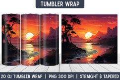 Tumbler Wrap | Sunset Tumbler | Sublimation Designs Product Image 1