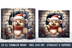 3D Christmas Tumbler Wrap | Broken Wall | Christmas PNG Product Image 1
