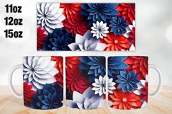 4th of july Flowers Mug Wrap, Sublimation 11oz, 12oz, 15oz Product Image 1