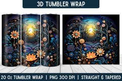 3D Flower Tumbler Wrap | Flower Tumbler | Sublimation PNG Product Image 1