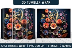 3D Flower Tumbler Wrap | Flower Tumbler | Sublimation PNG Product Image 1