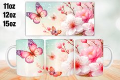 Flowers Mug Wrap Sublimation 11oz, 12oz, 15oz Product Image 1