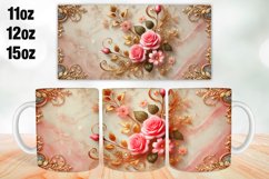 Flowers Valentine Day Mug Wrap Sublimation 11oz, 12oz, 15oz Product Image 1