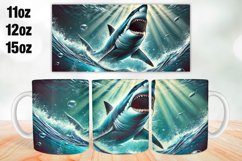 Shark Mug Wrap Sublimation 11oz, 12oz, 15oz Product Image 1