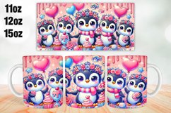 Penguin Valentine Day Mug Wrap Sublimation 11oz, 12oz, 15oz Product Image 1