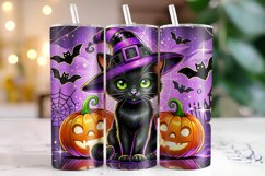 Halloween Cat Tumbler Wrap | Sublimation | Tumblers Product Image 1