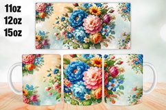 Flowers Mug Wrap Sublimation 11oz, 12oz, 15oz Product Image 1