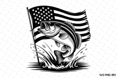 USA Fish Svg Design | Svg Cut Files | Cricut Product Image 1
