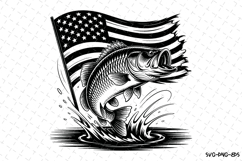 USA Fish Svg Design | Svg Cut Files | Cricut Product Image 1