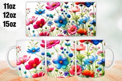 Flowers Mug Wrap Sublimation 11oz, 12oz, 15oz Product Image 1