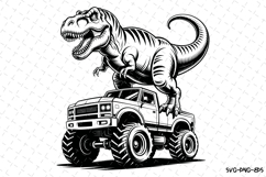 Dinosaur &amp; Truck Svg Design | Svg Cut Files | Cricut Product Image 1