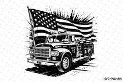 USA Firetruck Svg Design | Svg Cut Files | Cricut Product Image 1
