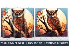 Owl Tumbler Wrap | Skinny Tumbler Wrap | PNG | Sublimation Product Image 1