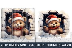 3D Christmas Tumbler Wrap | Broken Wall | Christmas PNG Product Image 1