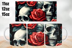 Skull Rose Mug Wrap, Sublimation 11oz, 12oz, 15oz Product Image 1