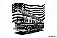 USA Firetruck Svg Design | Svg Cut Files | Cricut Product Image 1