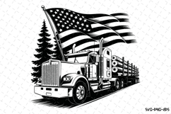 USA Truck Svg Design | Svg Cut Files | Cricut Product Image 1