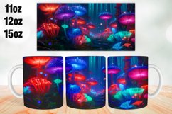 Colorful Mushroom Mug Wrap, Sublimation 11oz, 12oz, 15oz Product Image 1