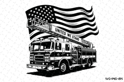 USA Firetruck Svg Design | Svg Cut Files | Cricut Product Image 1
