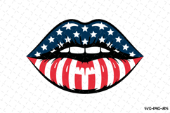 USA Lips Svg Design | Svg Cut Files | Cricut Product Image 1