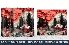 3D Christmas Tumbler Wrap | Tumbler Wrap | Christmas PNG Product Image 1