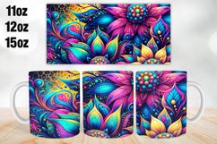 Flowers Mug Wrap, Sublimation 11oz, 12oz, 15oz Product Image 1