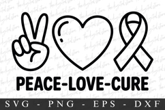 Peace-Love-Cure PNG | Breast Cancer Awareness Png Product Image 1
