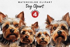 Yorkshire Terrier Dog Clipart | Watercolor Clipart | PNG Product Image 1