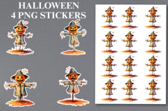 Halloween Scarecrow Stickers Png | Printable Product Image 1