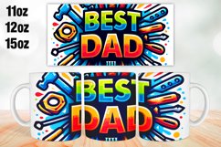 Best Dad Fathers Day Mug Wrap Sublimation 11oz, 12oz, 15oz Product Image 1
