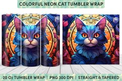 Stained Glass Cat Tumbler Wrap | Stained Glass | Tumbler Product Image 1