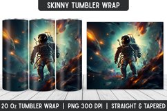 Astronaut Tumbler Wrap | 3D Sublimation | Skinny Tumbler Product Image 1