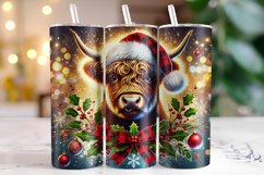 Christmas Highland Cow Tumbler Wrap | Christmas Product Image 1