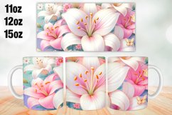 Flowers Mug Wrap Sublimation 11oz, 12oz, 15oz Product Image 1