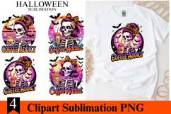 4 Halloween Coffee addict Clipart PNG | Spooky Season Png Product Image 1
