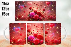 Flowers Valentine Day Mug Wrap Sublimation 11oz, 12oz, 15oz Product Image 1