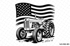 USA Tractor Svg Design | Svg Cut Files | Cricut Product Image 1
