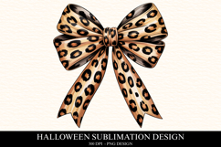 Halloween Leopard Bow Clipart PNG | Spooky Season Png Product Image 1
