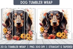Dog Tumbler Wrap | Floral Tumbler | Sublimation Tumbler Product Image 1