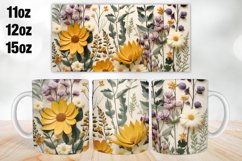Flower Mug Sublimation PNG | Sublimation | 11oz 12oz &amp; 15oz Product Image 1