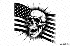 USA Skull Svg Design | Svg Cut Files | Cricut Product Image 1
