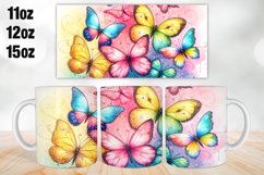 Butterflies Mug Wrap, Sublimation 11oz, 12oz, 15oz Product Image 1