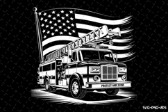 USA Firetruck Svg Design | Svg Cut Files | Cricut Product Image 1