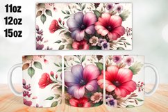 Flowers Mug Wrap, Sublimation 11oz, 12oz, 15oz Product Image 1
