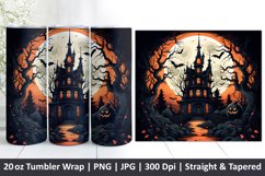 Halloween Tumbler Wrap | Halloween Hunted House | Tumbler Product Image 1