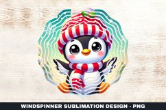 Christmas Penguin Wind Spinner Sublimation Design Product Image 1