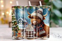 Christmas Highland Cow Tumbler Wrap | Christmas Product Image 1