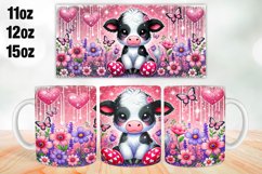 Cow Valentine Day Mug Wrap Sublimation 11oz, 12oz, 15oz Product Image 1