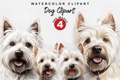 West Highland White Terrier Dog Clipart | Watercolor Clipart Product Image 1